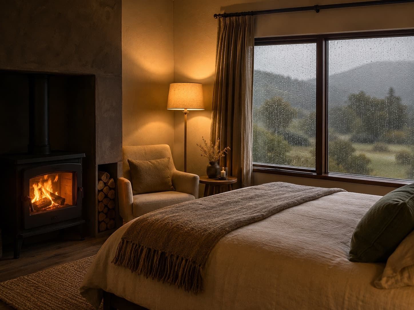 Cosy autumn inn room direction